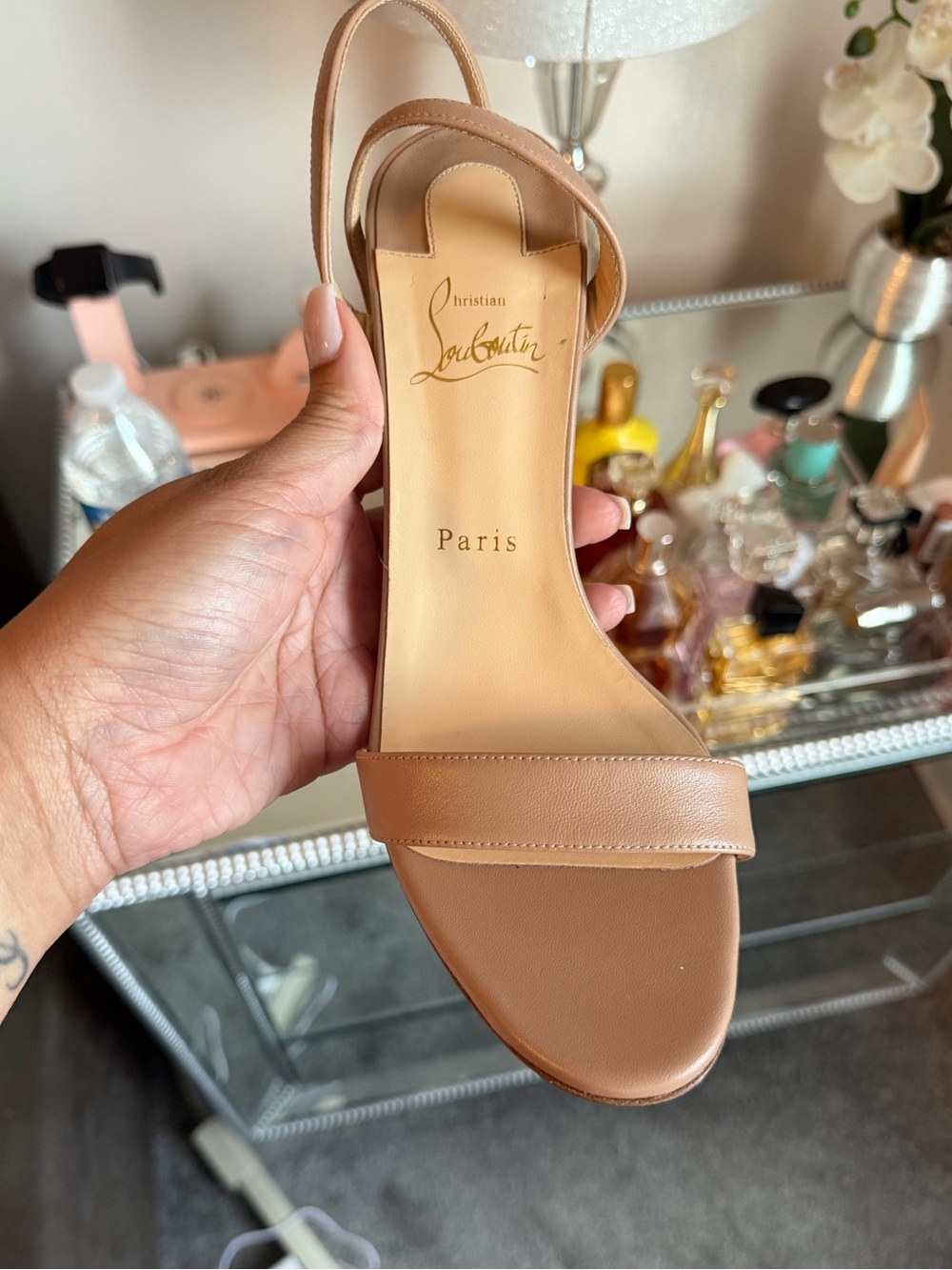 Christian Louboutin. Loubigirl 100MM Leather Sandals - Picture 7 of 13